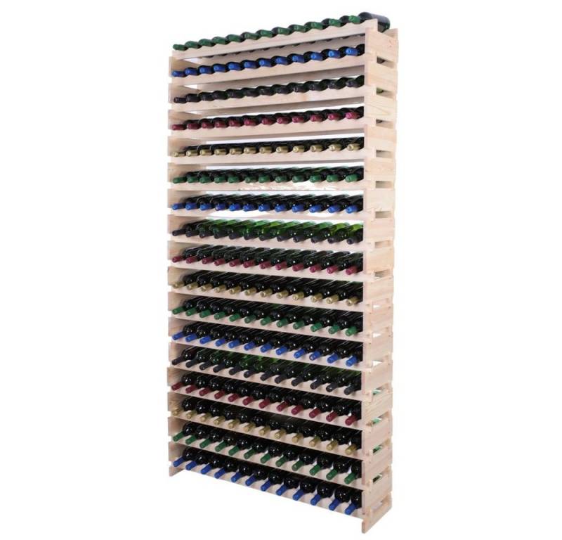 PROREGAL® Weinregal VINOTECA FLEX PRO HxBxT 233x123x28cm 204 Flaschen Natur unbehandelt von PROREGAL®