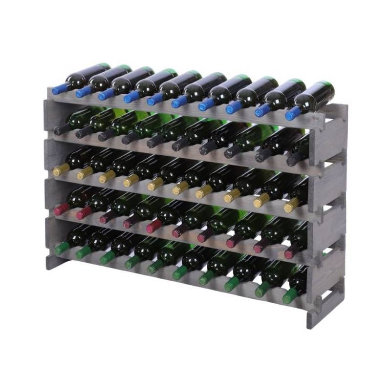 PROREGAL® Weinregal VINOTECA FLEX PRO HxBxT 65x103x28cm 50 Flaschen Grau von PROREGAL®