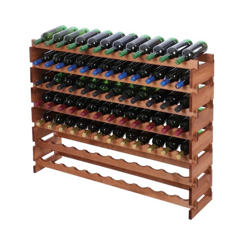 PROREGAL® Weinregal VINOTECA FLEX PRO HxBxT 93x123x28cm 84 Flaschen Braun von PROREGAL®