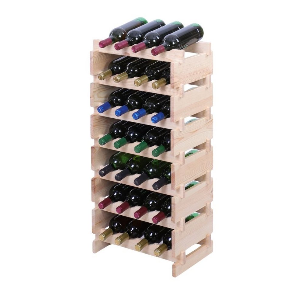 PROREGAL® Weinregal VINOTECA FLEX PRO HxBxT 93x46x28cm 28 Flaschen Natur unbehandelt von PROREGAL®