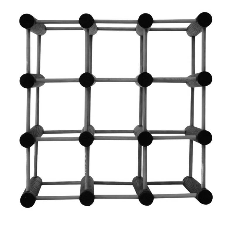 PROREGAL® Weinregal VINOTECA MOD, HxBxT 36x36x24cm, 1x 9 Flaschen, Kiefer, Grau geölt von PROREGAL®