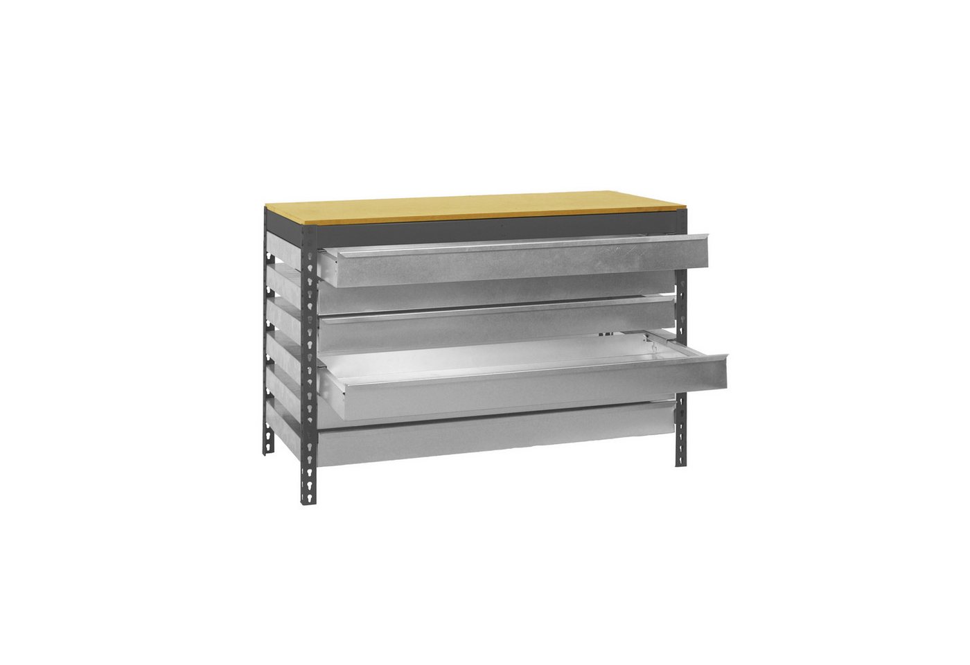 PROREGAL® Werkbank BUFFALO mit Schubfächern, 84x120x76cm, Traglast 600kg, Anthrazit von PROREGAL®