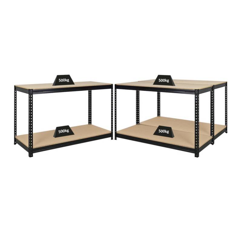 PROREGAL® Werkbank MegaDeal 2x Werkbank STRONG BEAST 90x150x60cm Fachlast 500kg Orange von PROREGAL®