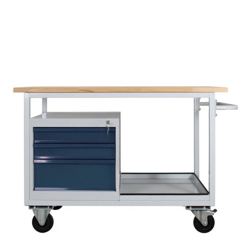 PROREGAL® Werkbank Mobile Werkbank Light Rhino, Ablagefach 3 Schubladen, 4 Rollen von PROREGAL®