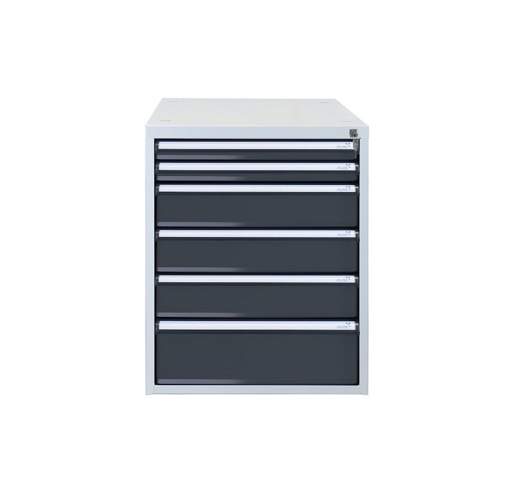 PROREGAL® Werkbank Schubladenbox, 6 Schubladen für Werkbank Rhino, HxBxT65x53x70cm, Grau von PROREGAL®