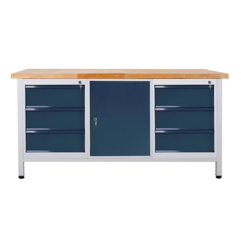 PROREGAL® Werkbank Werkbank Giant Rhino mit 6 Schubladen + 1 Tür, Grau/Anthrazitgrau von PROREGAL®
