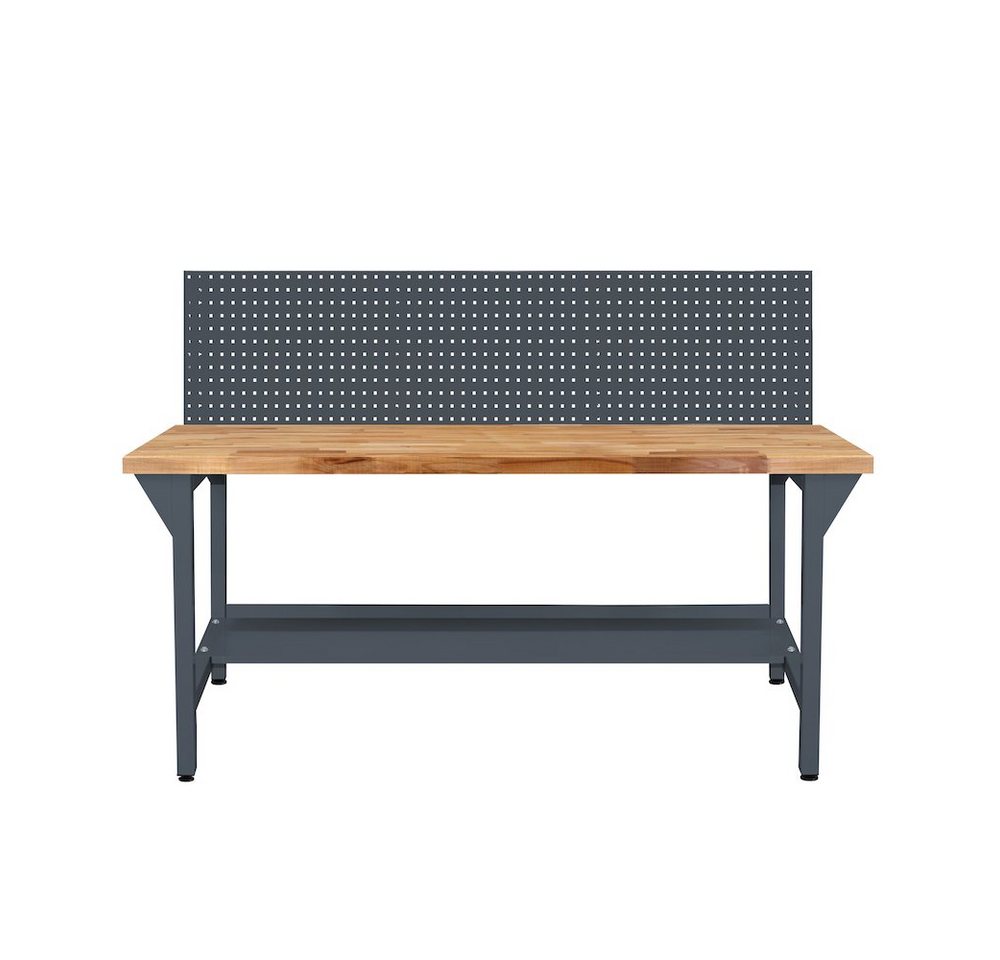 PROREGAL® Werkbank Werkbank Rhino Plus mit Lochplatte, HxBxT 131x150x70cm, Anthrazitgrau von PROREGAL®