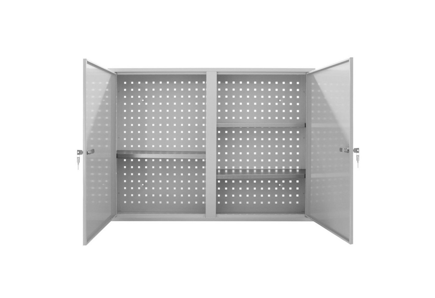 PROREGAL® Werkzeugschrank Werkzeugwandschrank mit 2 Türen + 3 Fachboden, HxBxT 75x100x20cm, Grau von PROREGAL®