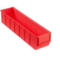 Rote Industriebox 400 S HxBxT 8,1x9,1x40cm 2,2 Liter Sichtlagerkasten, Sortimentskasten, Sortimentsbox, Kleinteilebox - Rot von PROREGAL - AUFBEWAHRUNG FÜR PROFIS