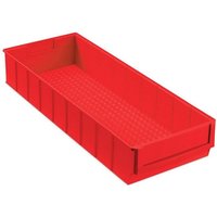 Rote Industriebox 500 b HxBxT 8,1x18,3x50cm 6 Liter Sichtlagerkasten, Sortimentskasten, Sortimentsbox, Kleinteilebox - Rot von PROREGAL - AUFBEWAHRUNG FÜR PROFIS