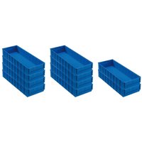 SparSet 10x Blaue Industriebox 500 b HxBxT 8,1x18,3x50cm 6 Liter Sichtlagerkasten, Sortimentskasten, Sortimentsbox, Kleinteilebox - Blau von PROREGAL - AUFBEWAHRUNG FÜR PROFIS