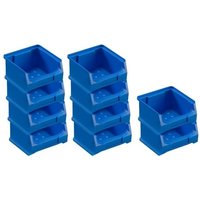 SparSet 10x Blaue Sichtlagerbox 1.0 HxBxT 6x10x10cm 0,4 Liter Sichtlagerbehälter, Sichtlagerkasten, Sichtlagerkastensortiment, Sortierbehälter - Blau von PROREGAL - AUFBEWAHRUNG FÜR PROFIS