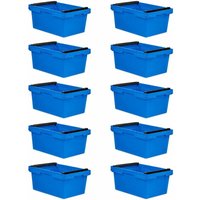 SparSet 10x Conical Mehrweg-Stapelbehälter mit Stapelbügel Blau HxBxT 27,3x40x60cm 47 Liter Lagerbox Eurobox Transportbox Transportbehälter von PROREGAL - AUFBEWAHRUNG FÜR PROFIS