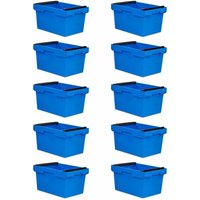 SparSet 10x Conical Mehrweg-Stapelbehälter mit Stapelbügel Blau HxBxT 32,3x40x60cm 58 Liter Lagerbox Eurobox Transportbox Transportbehälter von PROREGAL - AUFBEWAHRUNG FÜR PROFIS