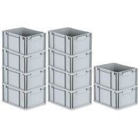 SparSet 10x Eurobox NextGen Economy Griffe geschlossen HxBxT 22x30x40cm 20 Liter Eurobehälter, Transportbox, Transportbehälter, Stapelbehälter - Grau von PROREGAL - AUFBEWAHRUNG FÜR PROFIS