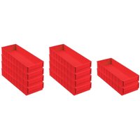 Proregal-aufbewahrung Für Profis - SparSet 10x Rote Industriebox 500 b HxBxT 8,1x18,3x50cm 6 Liter Sichtlagerkasten, Sortimentskasten, Sortimentsbox, von PROREGAL - AUFBEWAHRUNG FÜR PROFIS