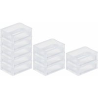 SparSet 10x Transparenter Eurobehälter BasicLine mit geschlossenem Griff HxBxT 7x15x20cm 1,3 Liter Eurobox, Transportbox, Transportbehälter, von PROREGAL - AUFBEWAHRUNG FÜR PROFIS