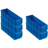 SparSet 5x Blaue Industriebox 300 S HxBxT 8,1x9,1x30cm 1,6 Liter Sichtlagerkasten, Sortimentskasten, Sortimentsbox, Kleinteilebox - Blau von PROREGAL - AUFBEWAHRUNG FÜR PROFIS