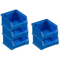 SparSet 5x Blaue Sichtlagerbox 1.0 HxBxT 6x10x10cm 0,4 Liter Sichtlagerbehälter, Sichtlagerkasten, Sichtlagerkastensortiment, Sortierbehälter - Blau von PROREGAL - AUFBEWAHRUNG FÜR PROFIS