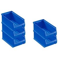 SparSet 5x Blaue Sichtlagerbox 2.0 HxBxT 7,5x10x17,5cm 0,8 Liter Sichtlagerbehälter, Sichtlagerkasten, Sichtlagerkastensortiment, Sortierbehälter von PROREGAL - AUFBEWAHRUNG FÜR PROFIS