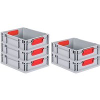 PROREGAL SuperSparSet 5x Eurobox NextGen Color HxBxT 12x30x40cm 11 Liter Griffe rot geschlossen Glatter Boden Eurobehälter, Transportbox, von PROREGAL - AUFBEWAHRUNG FÜR PROFIS