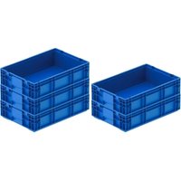 SparSet 5x VDA KLT Kleinladungsträger Light mit glattem Boden HxBxT 14,7x40x60cm 22 Liter KLT, Transportbox, Transportbehälter, Stapelbehälter - Blau von PROREGAL - AUFBEWAHRUNG FÜR PROFIS