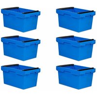 SuperSparSet 6x Conical Mehrweg-Stapelbehälter mit Stapelbügel Blau HxBxT 32,3x40x60cm 58 Liter Lagerbox Eurobox Transportbox Transportbehälter von PROREGAL - AUFBEWAHRUNG FÜR PROFIS