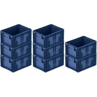SuperSparSet 8x vda klt Kleinladungsträger mit Verbundboden HxBxT 21,3x30x40cm 16,2 Liter klt, Transportbox, Transportbehälter, Stapelbehälter - Blau von PROREGAL - AUFBEWAHRUNG FÜR PROFIS