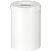 Selbstlöschender Papierkorb & Abfallsammler aus Metall 30 Liter, HxØ 47x33,5cm Weiß - Weiß von PROREGAL - BETRIEBSAUSSTATTUNG ZUM BESTEN PREIS
