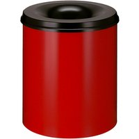 Selbstlöschender Papierkorb & Abfallsammler aus Metall 80 Liter, HxØ 54x47cm Rot, Kopfteil Schwarz - Schwarz von PROREGAL - BETRIEBSAUSSTATTUNG ZUM BESTEN PREIS