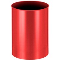 Stillvoller runder Metall Papierkorb 30 Liter, HxØ 47x33,5cm Rot - Rot von PROREGAL - BETRIEBSAUSSTATTUNG ZUM BESTEN PREIS