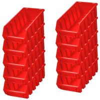 Proregal-betriebsausstattung Zum Fairen Preis - SuperSparSet 10x Sichtlagerbox 2L HxBxT 7,5x11,6x21,2cm Polypropylen Rot - Rot von PROREGAL - BETRIEBSAUSSTATTUNG ZUM FAIREN PREIS