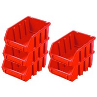 Proregal-betriebsausstattung Zum Fairen Preis - SuperSparSet 5x Sichtlagerbox 2 HxBxT 7,5x11,6x16,1cm Polypropylen Rot - Rot von PROREGAL - BETRIEBSAUSSTATTUNG ZUM FAIREN PREIS
