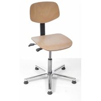 Arbeitsstuhl Arlington mit kleiner Rückenlehne & Sitzneigeverstellung Sitzhöhe 45-63cm Ø 61cm Tragfähigkeit 110kg Buche-Sitz Aluminium-Fußkreuz mit von PROREGAL - INDIVIDUELLE BÜRO- &BETRIEBSAUSSTATTUNG