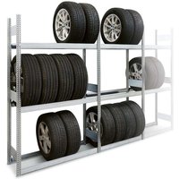 Räderregal grip Stecksystem Reifen inkl. Felgen Extra-Tall HxBxT 250x520x40cm 4 Ebenen Fachlast 250kg Verzinkt - Verzinkt von PROREGAL - MADE IN GERMANY