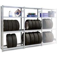 Räderregal grip Stecksystem Reifen inkl. Felgen Smart-Set HxBxT 200x101x40cm 2 Reifen Fachebenen & 2 Fachböden Fachlast 250kg Verzinkt - Verzinkt von PROREGAL - MADE IN GERMANY