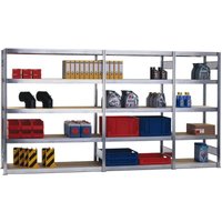 Weitspannregal falke Heavy-Duty HxBxT 200x339x60cm 5 Ebenen Fachlast 350kg Verzinkt - Verzinkt von PROREGAL - MADE IN GERMANY