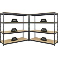 Mega Deal 2x Profi Schwerlastregal bison HxBxT 180x180x60cm 4 Fachböden Fachlast 600kg Schwarz - Schwarz von PROREGAL - PREIS-/LEISTUNGSSIEGER