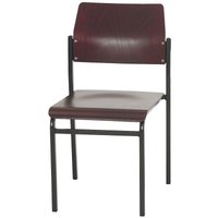 Stapelbare Besucherstühle Newark HxBxT 70x42x42cm Tragfähigkeit 110kg Buche-Sitz Schwarz/Bordeaux - Bordeaux von PROREGAL - INDIVIDUELLE BÜRO- &BETRIEBSAUSSTATTUNG