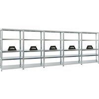 PROREGAL Mega Deal 5x Schwerlastregal Steel Eagle HxBxT 180x100x40 cm Fachlast 130kg Verzinkt - Verzinkt von PROREGAL - PREISWERTE QUALITÄT