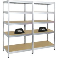 Mega Deal 2x Schwerlastregal Rivet HxBxT 180x90x60 cm Fachlast 250kg Verzinkt - Verzinkt von PROREGAL - PREISWERTE QUALITÄT