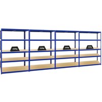 Proregal Mega Deal 4x Schwerlastregal Big Elephant m HxBxT 180x120x60 cm Fachlast 250kg Blau - Blau von PROREGAL - PREISWERTE QUALITÄT