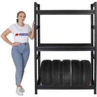 Proregal-preiswerte Qualität - proregal Reifenregal dino HxBxT 180x120x50cm Fachlast 150kg bis zu 12 Reifen Schwarz - Schwarz von PROREGAL - PREISWERTE QUALITÄT