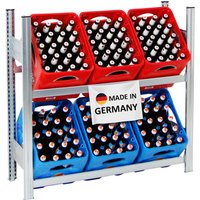 Proregal Getränkekistenregal Chiemsee Made in Germany HxBxT 100x106x34cm 6 Kisten auf 2 Ebenen Verzinkt - Verzinkt von PROREGAL - QUALITÄTSREGALE MADE IN GERMANY