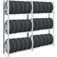 Reifenregal tire pro Made in Germany HxBxT 200x200x43cm 3 Ebenen 150kg Fachlast Bis zu 10 Reifen pro Ebene Verzinkt - Verzinkt von PROREGAL - QUALITÄTSREGALE MADE IN GERMANY