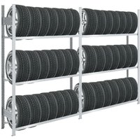 Reifenregal tire pro Made in Germany HxBxT 200x300x43cm 3 Ebenen 150kg Fachlast Bis zu 14 Reifen pro Ebene Verzinkt - Verzinkt von PROREGAL - QUALITÄTSREGALE MADE IN GERMANY