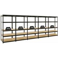 Proregal Mega Deal 5x Schwerlastregal Tiger HxBxT 180x90x45 cm Fachlast 265kg Schwarz - Schwarz von PROREGAL - REGALE GÜNSTIG KAUFEN