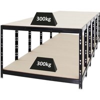 Mega Deal 5x Werkbank Tiger 300 kg pro Fachboden HxBxT 90x140x60 cm Schwarz - Schwarz von PROREGAL - REGALE GÜNSTIG KAUFEN