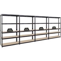 PROREGAL Mega Deal 4x Schwerlastregal Giant Tiger HxBxT 200x120x40cm Fachlast 265kg 5-Ebenen Schwarz Garagenregal, Lagerregal, Steckregal, von PROREGAL - REGALE GÜNSTIG KAUFEN