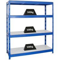 Profi Schwerlastregal RHINO HxBxT 180x160x60cm 4 Melamin-Ebenen 16mm Fachlast 500kg Blau - Blau von PROREGAL - REGALE GÜNSTIG KAUFEN